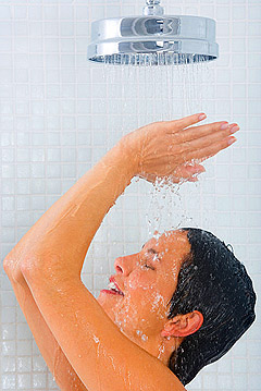 душ, девушка, вода