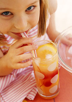 ребенок, сок, фреш, девочка