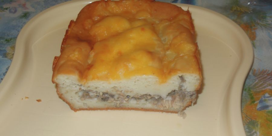 Рыбный пирог с консервами Рыбный пирог с консервами
