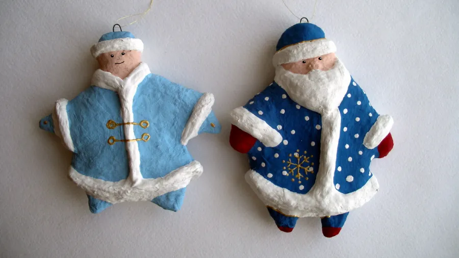 Новогодние поделки - сувениры из папье-маше